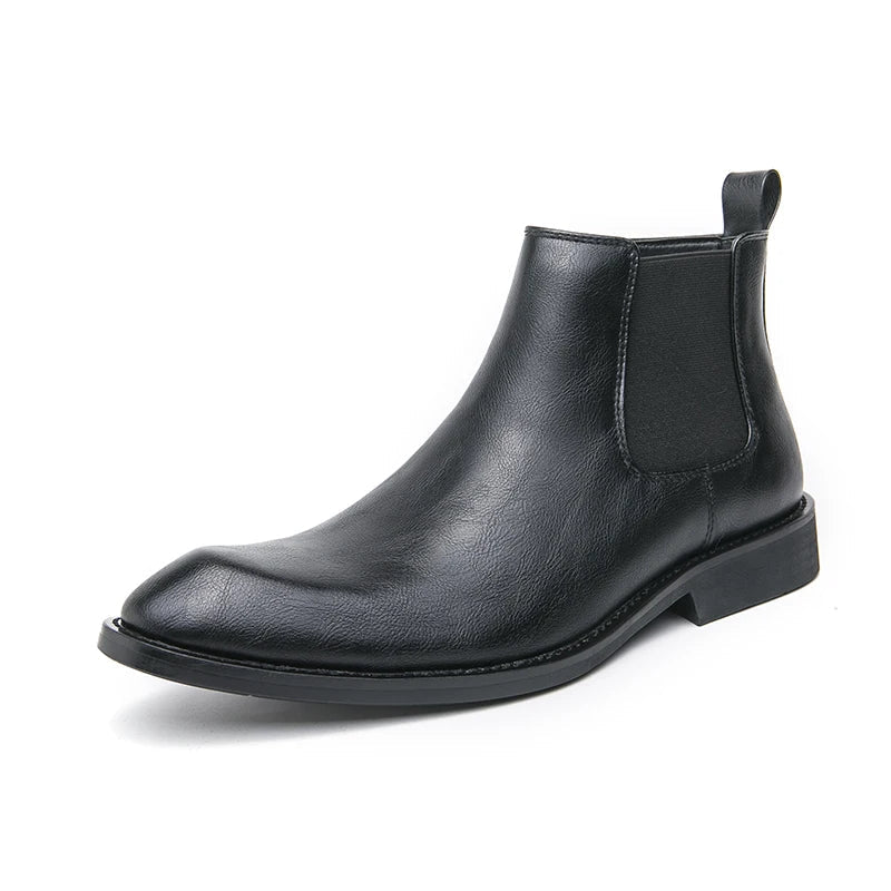 Ivyshape | Zipped Leather Chelsea Boots