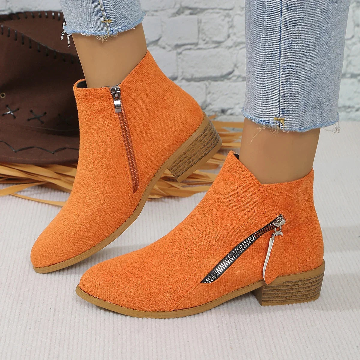 Women's Ankle Boots Square Heel Platform