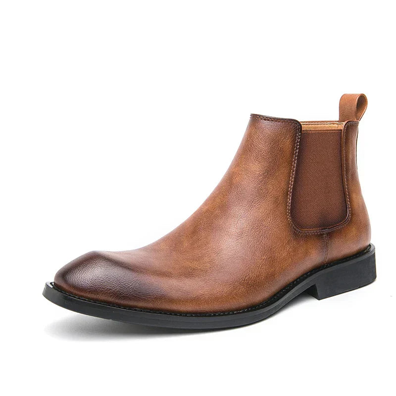 Ivyshape | Zipped Leather Chelsea Boots