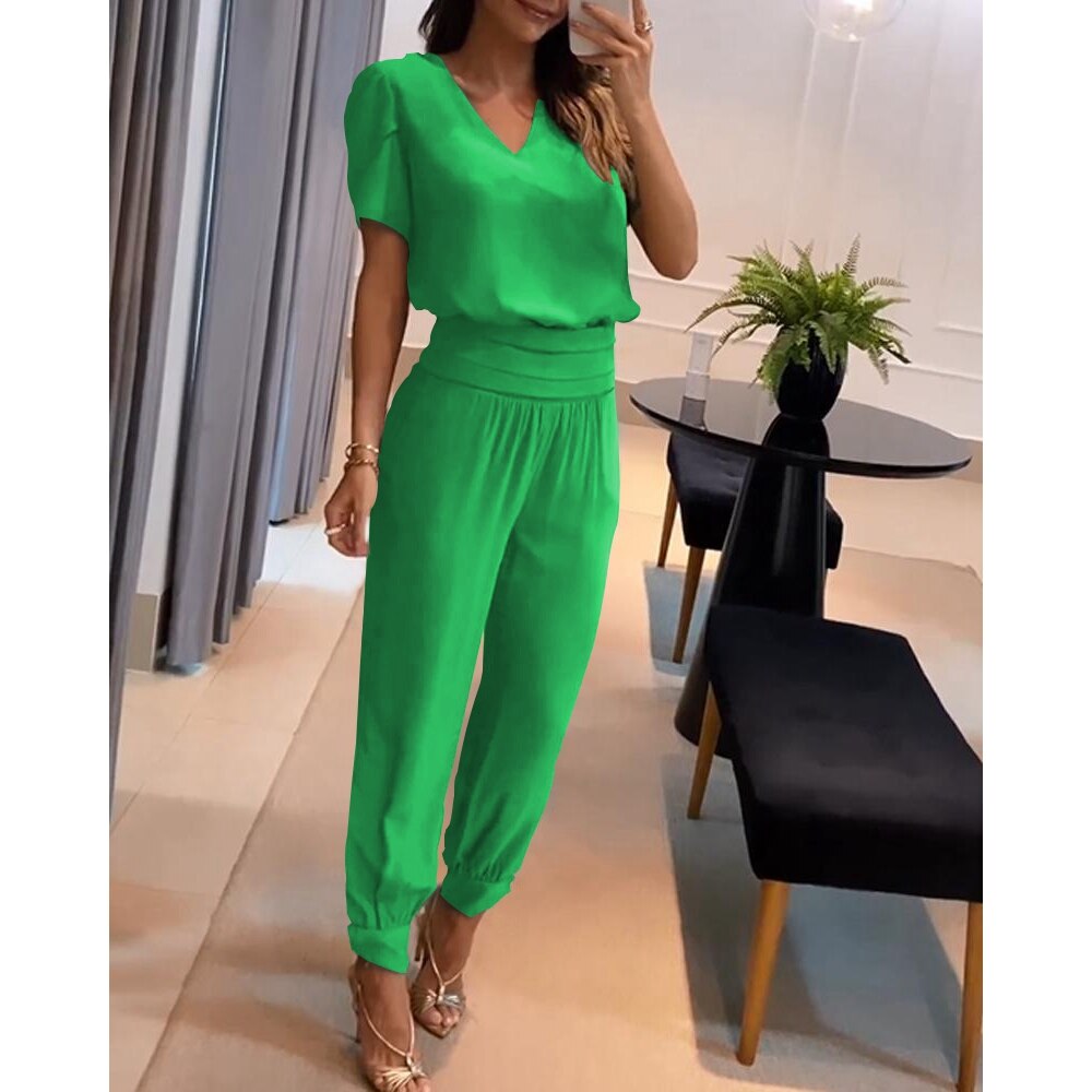 Ivyshape | V-Neck Jumpsuit for Women