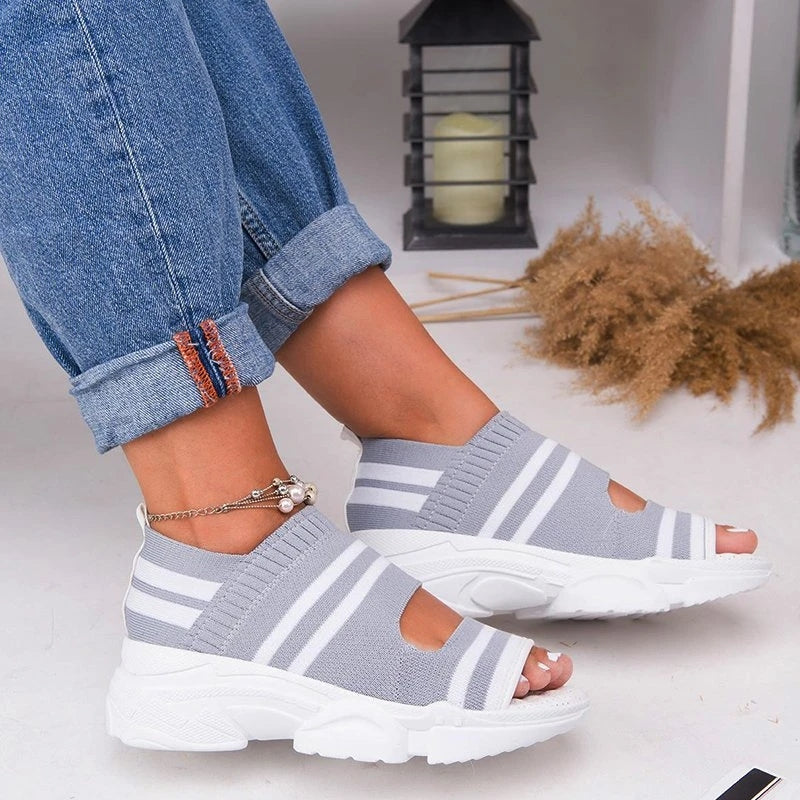 Striped Comfort Sneaker Sandals