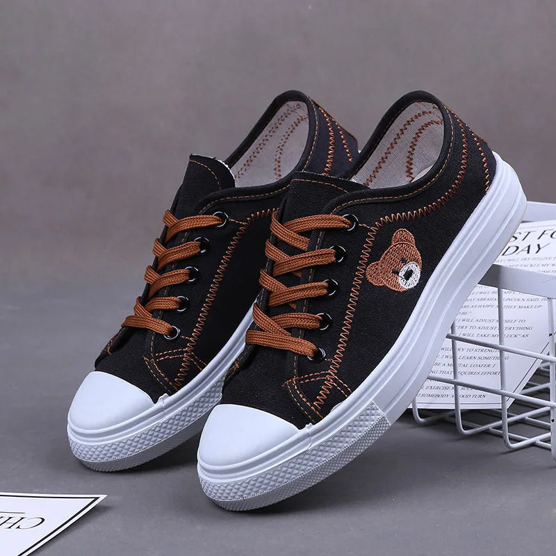 Trendy Lace-up Canvas Sneakers for Women