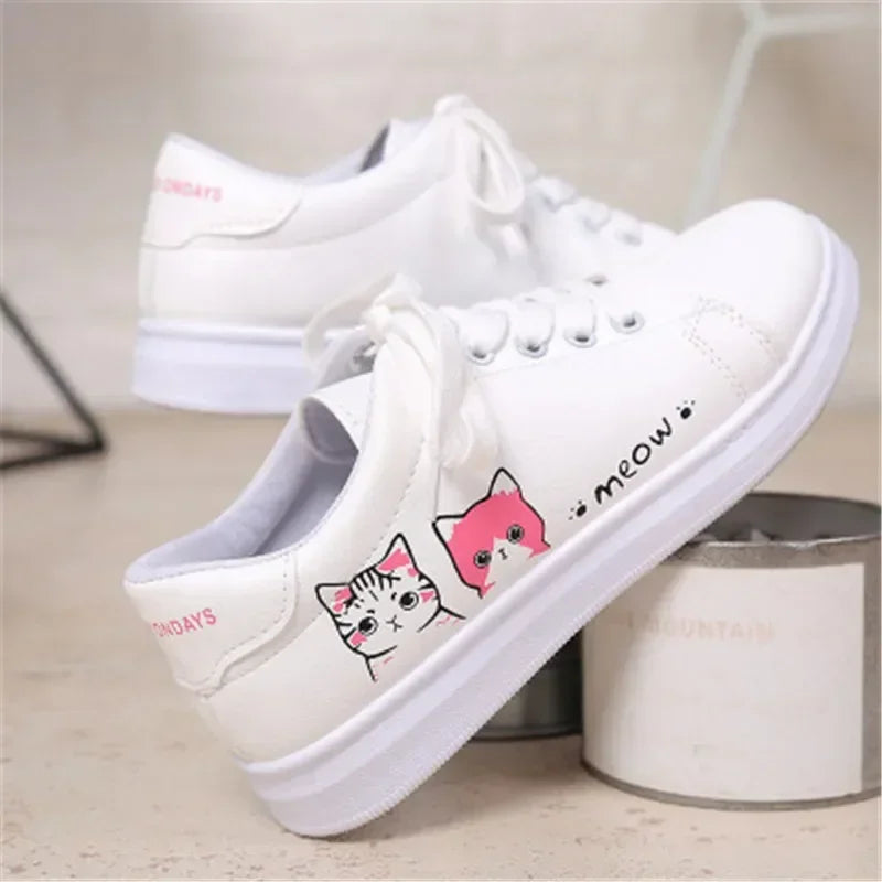 Trendy White Casual Sneakers for Women