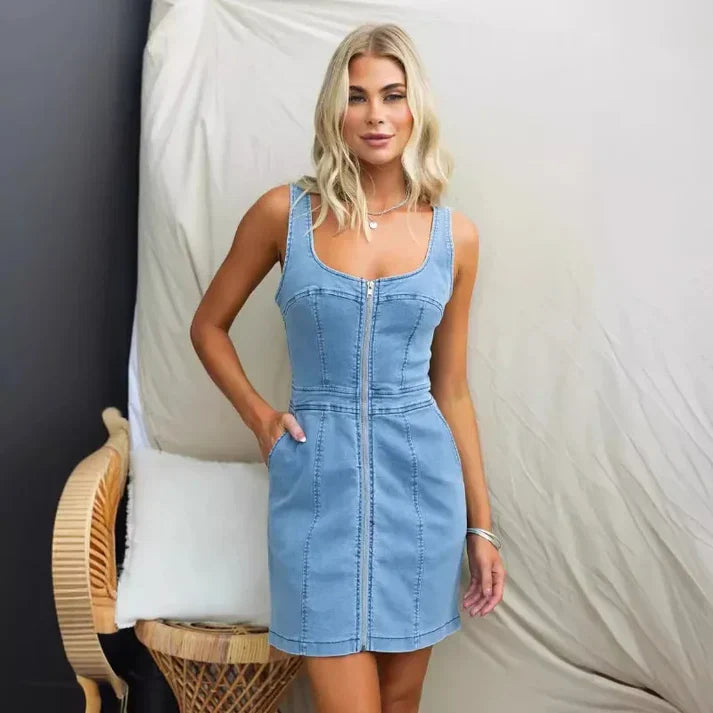 Denim Dress - Casual - Fashionable - Ideal for Summer