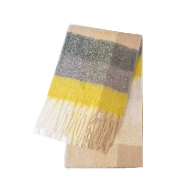 Ivyshape | Thick Warm Cashmere Rainbow Scarf