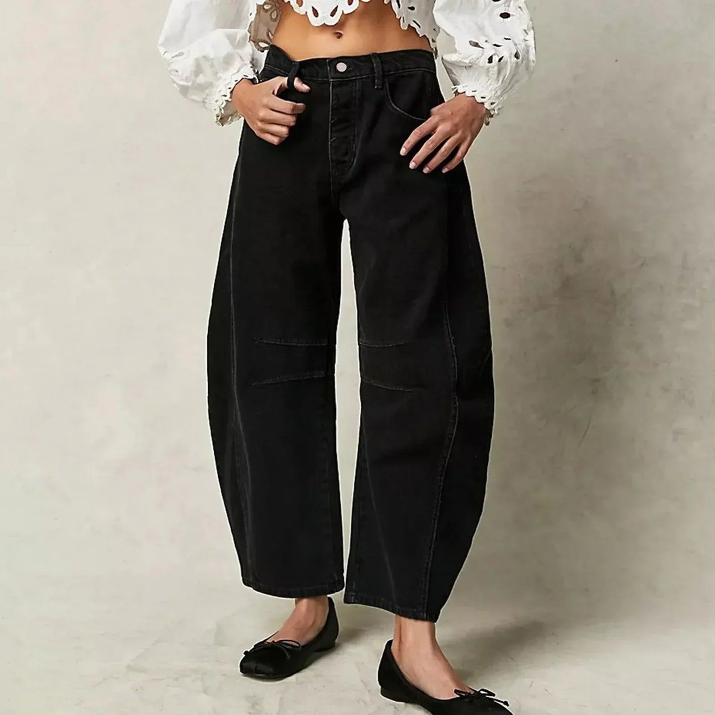 Ivyshape | Pants with Wide Cut