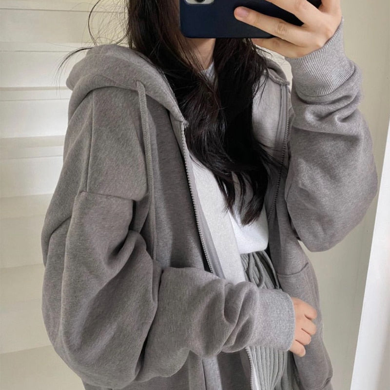 Ivyshape | Oversized Hoodie Jacket for Women