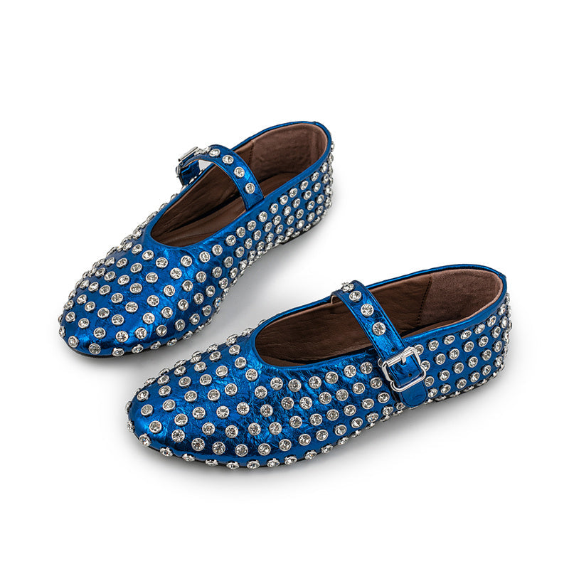 Elegant Diamond Studded Mary Jane Shoes for Women