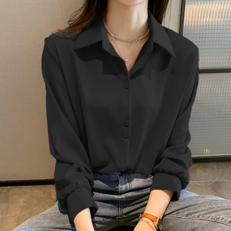 Casual Long Sleeve Chiffon Blouse