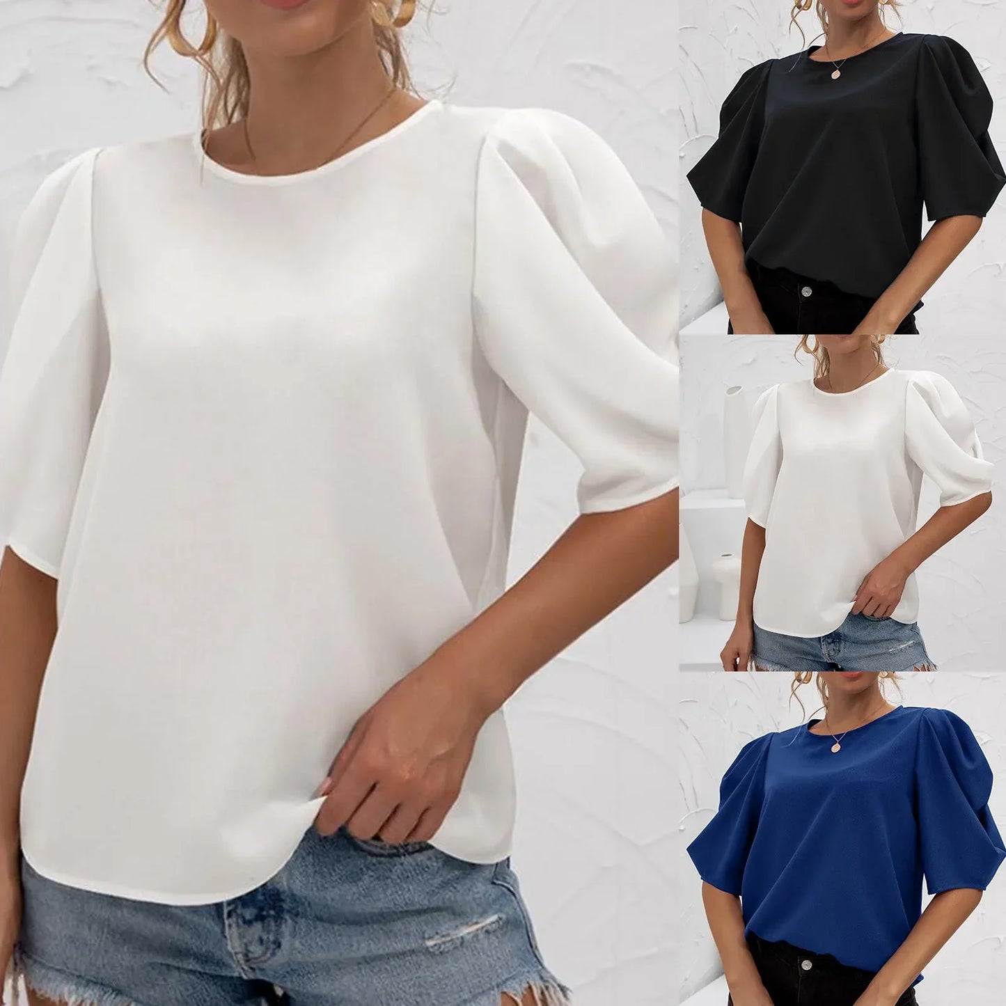 Charming Puff Sleeve Blouse for Women