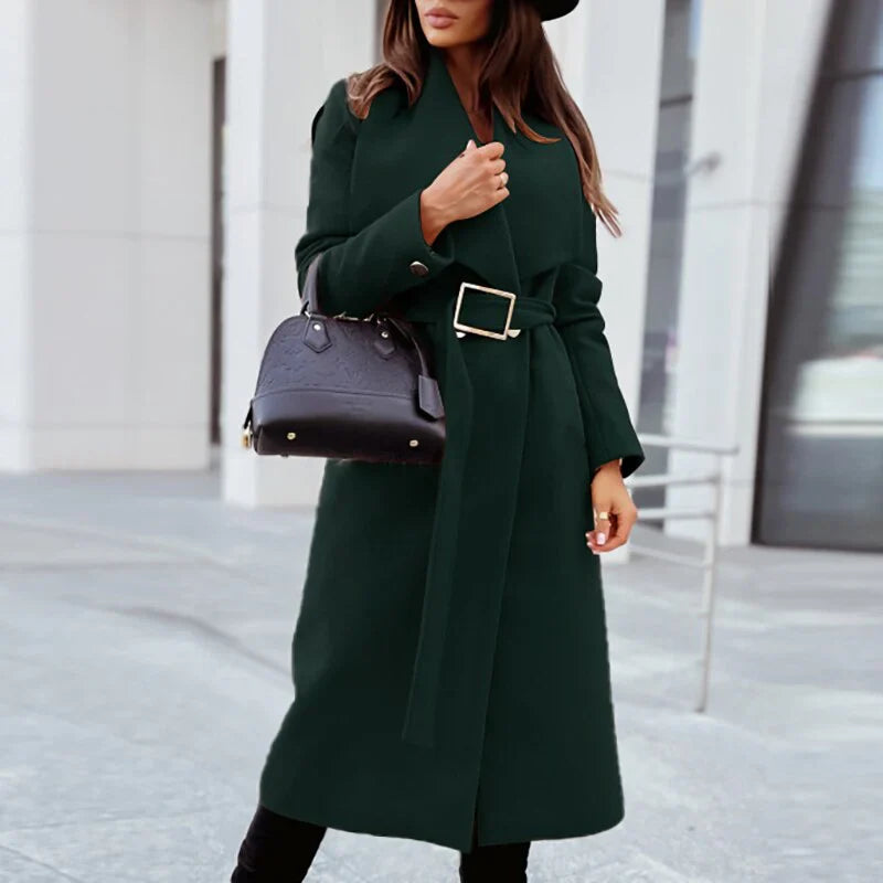 Ivyshape | Wool Coat with Belt