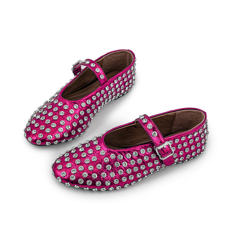 Elegant Diamond Studded Mary Jane Shoes for Women