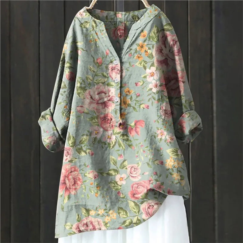 Casual blouse with floral print