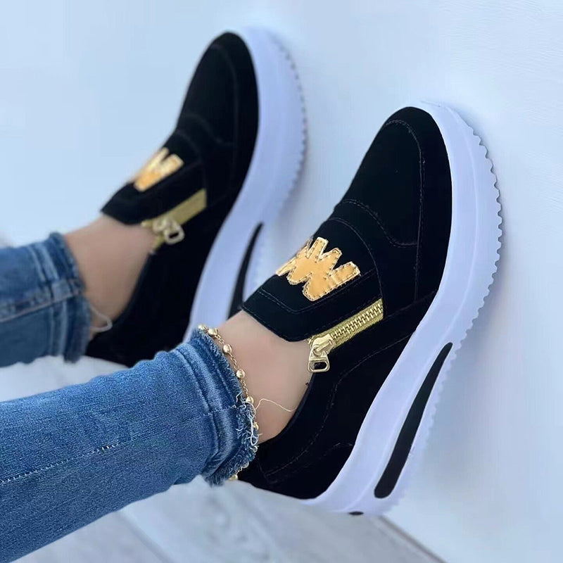 Side Zipper Platform Sneakers for Women