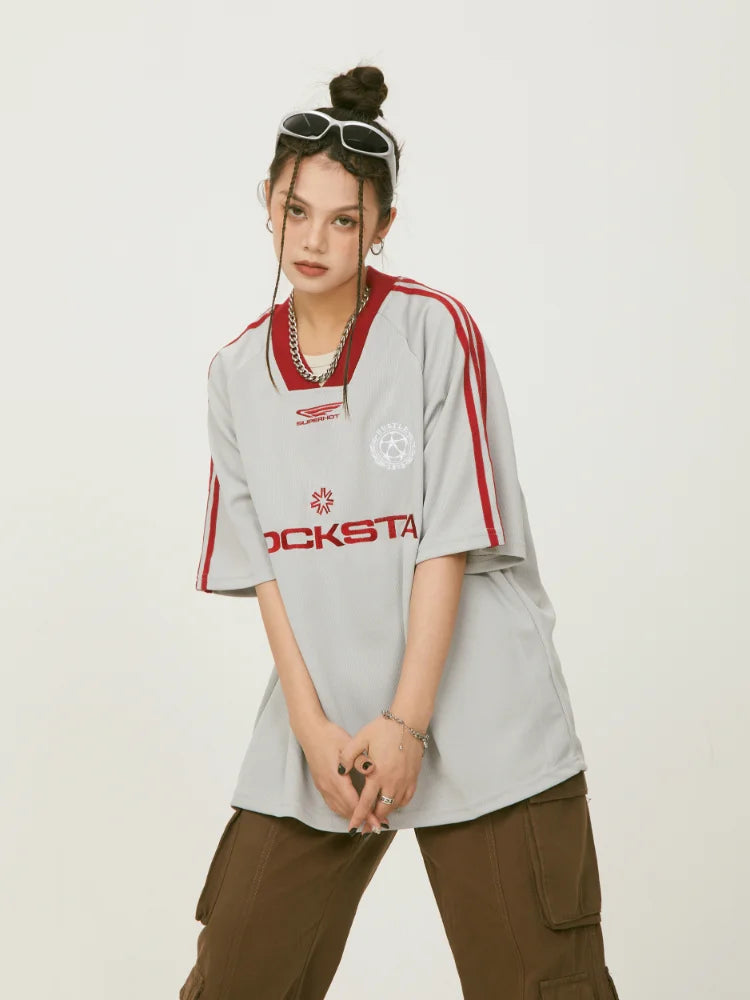 "ROCKSTA" Oversized Sport Tee "2%" Printed Back