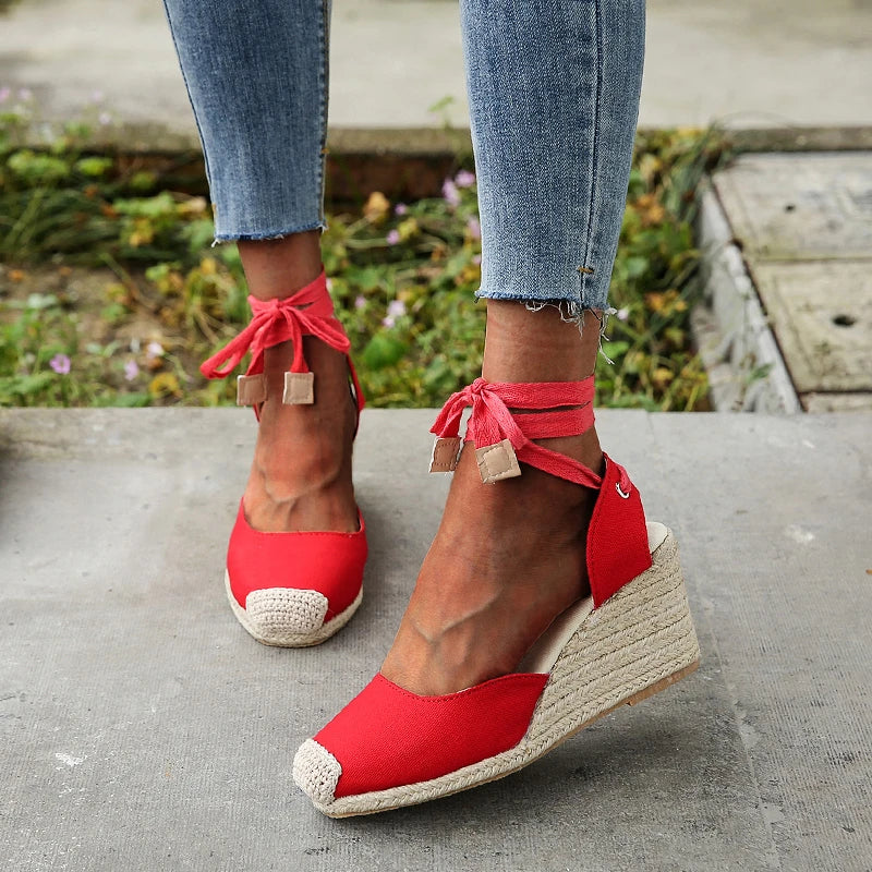 Ivyshape | Ankle Strap Wedge Casual Sandals