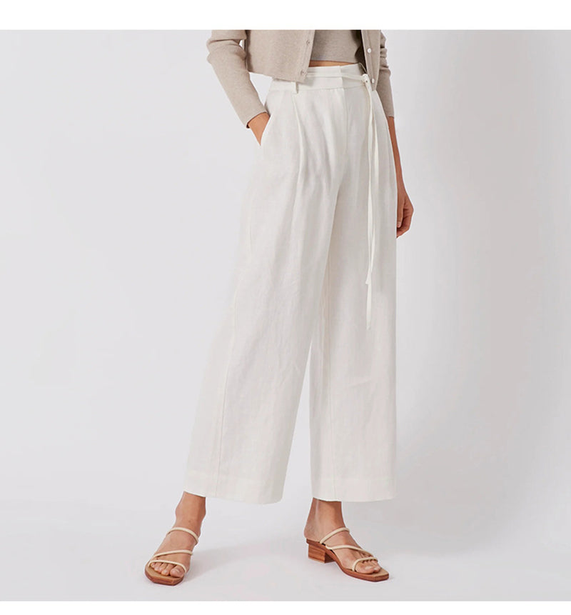 Ivyshape | Women's Trendy Wide Leg Trousers High Waist