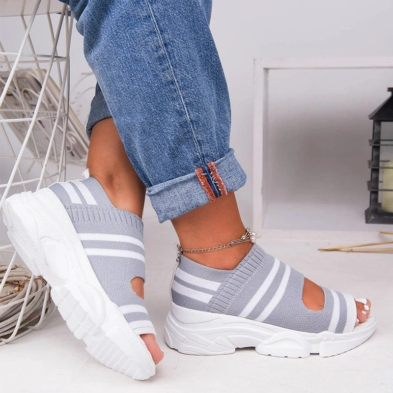 Striped Comfort Sneaker Sandals