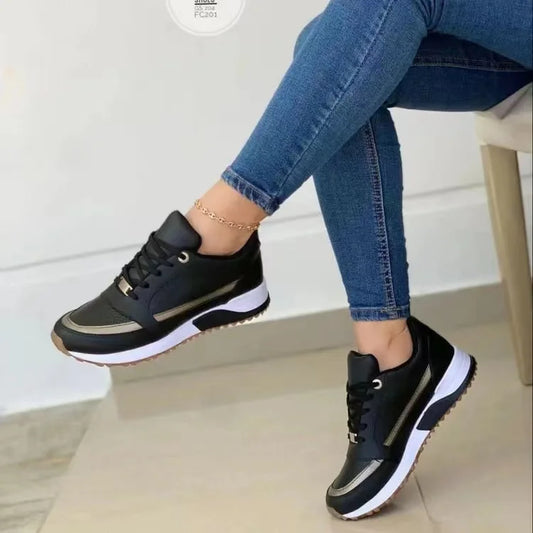 Stylish Leather Platform Sneakers for Women