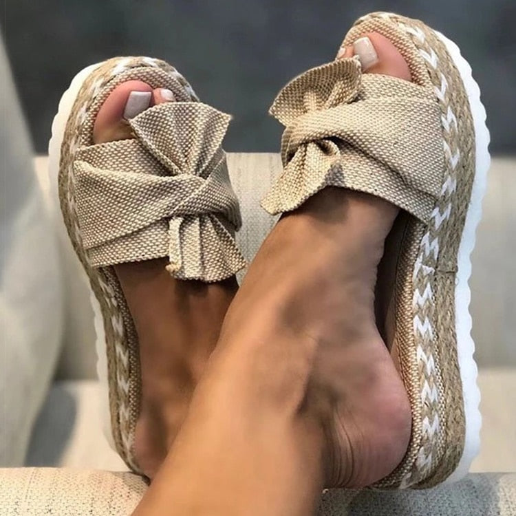 Ivyshape | Stylish Trendy Summer Sandals with Bow