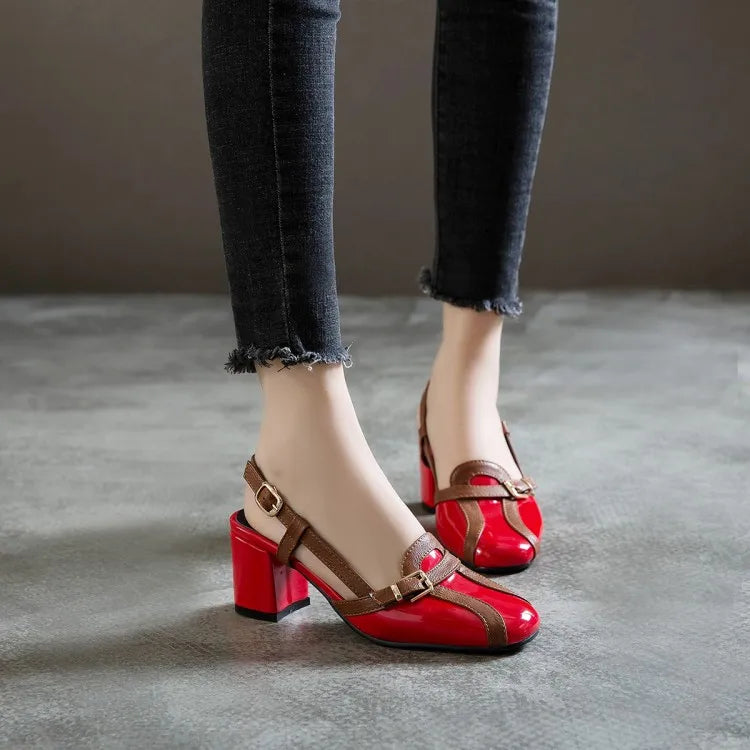 Retro High-Heeled Sandals