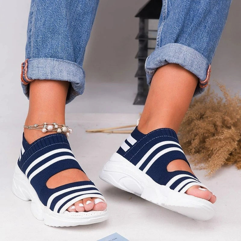 Striped Comfort Sneaker Sandals