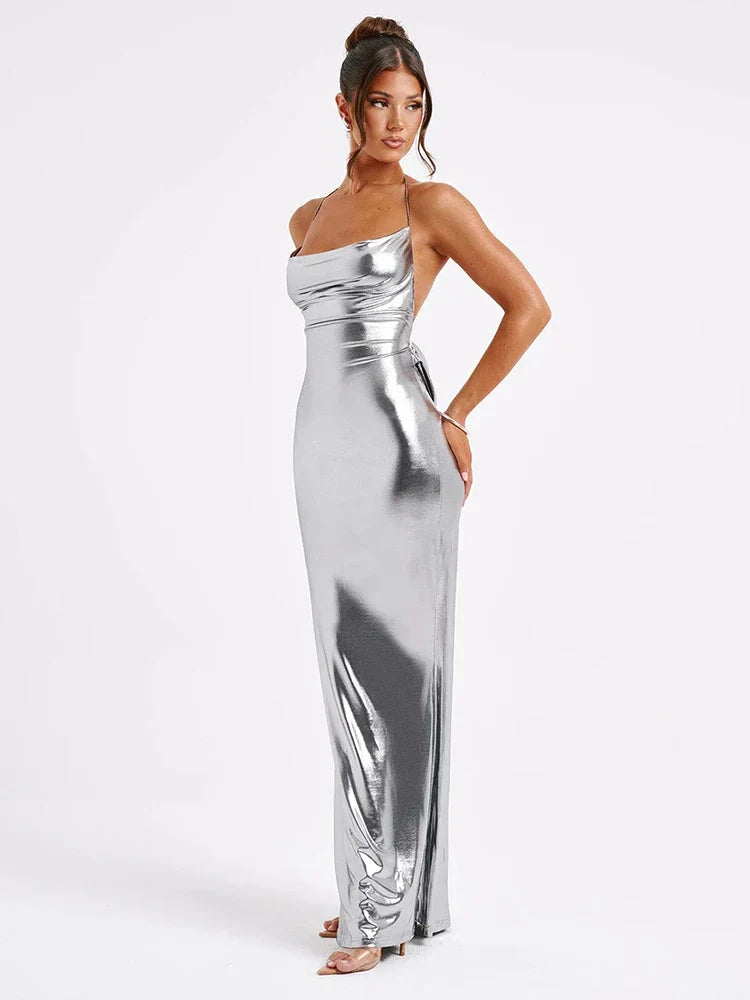 Ivyshape | Metallic Maxi Dress