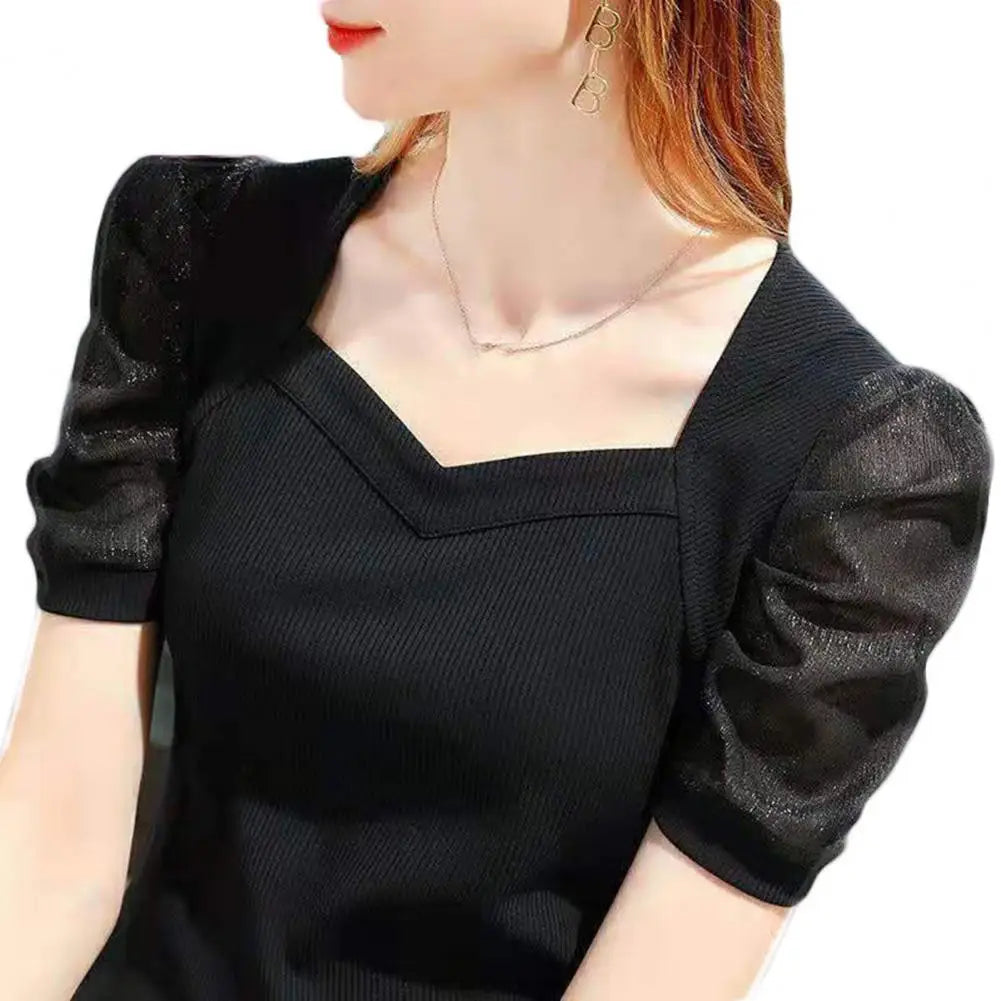 Lightweight Puff Sleeve Summer Blouse for Women