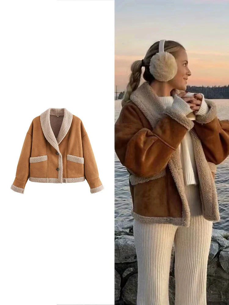 Ivyshape | Warm Vintage Style Jacket