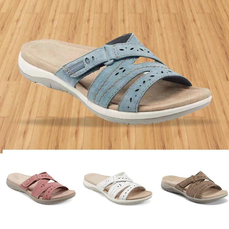 Ivyshape | Orthopedic Round Toe Buckle Strap Sandal