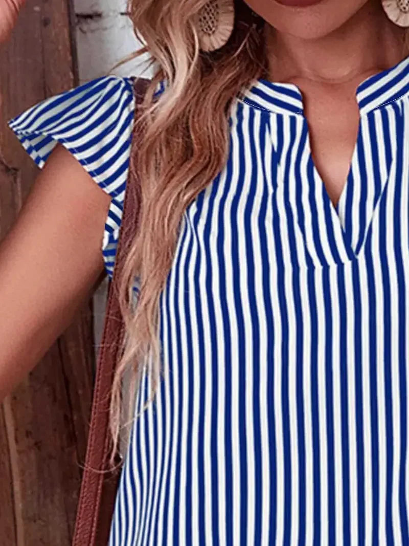 Women's Summer Striped Print Casual Blouse