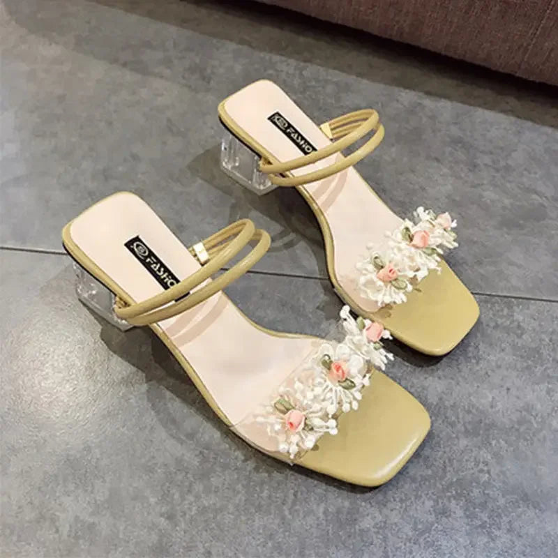 Trendy Crystal High Heel Sandals for Women