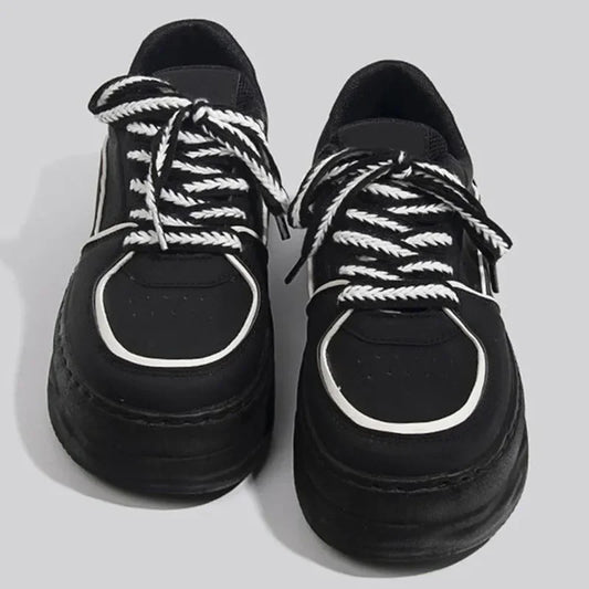 Trendy Black Platform Sneakers for Women