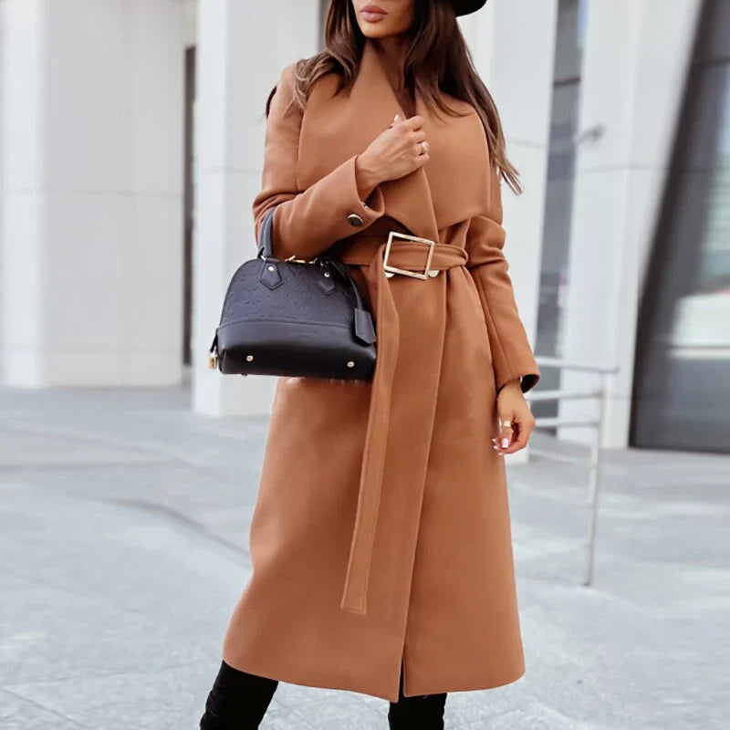 Ivyshape | Wool Coat with Belt