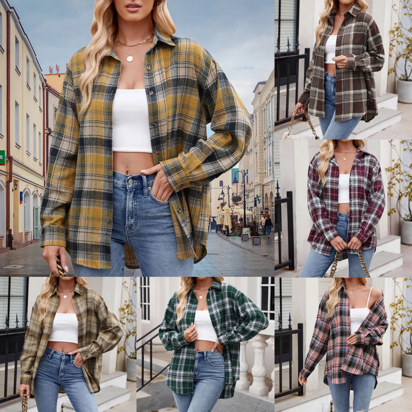 Cozy Plaid Long Sleeve Shirt for Women