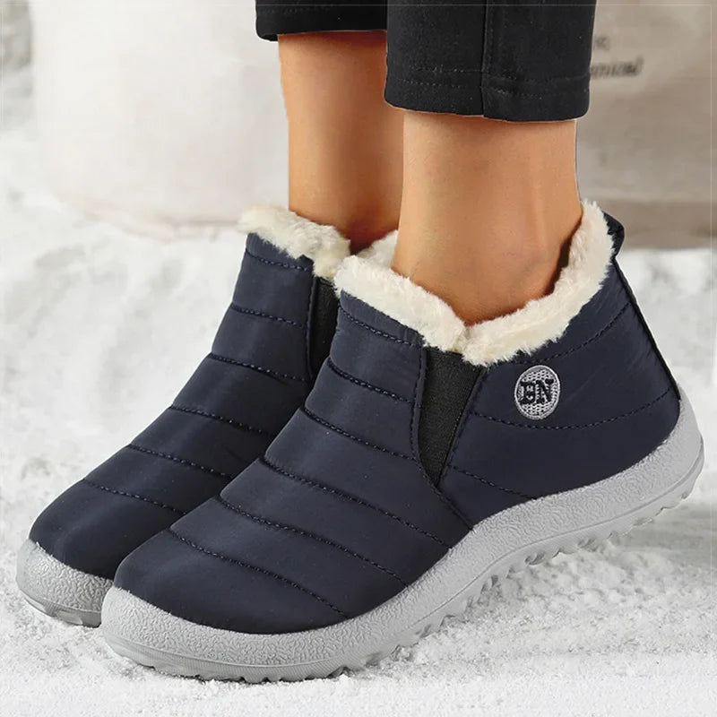 Warm Fur Slip-On Winter Flats for Women