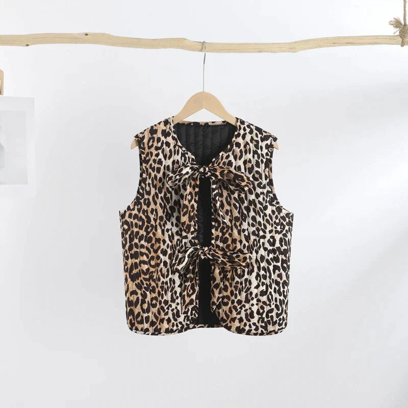 Ivyshape | Leopard Vest for Spring