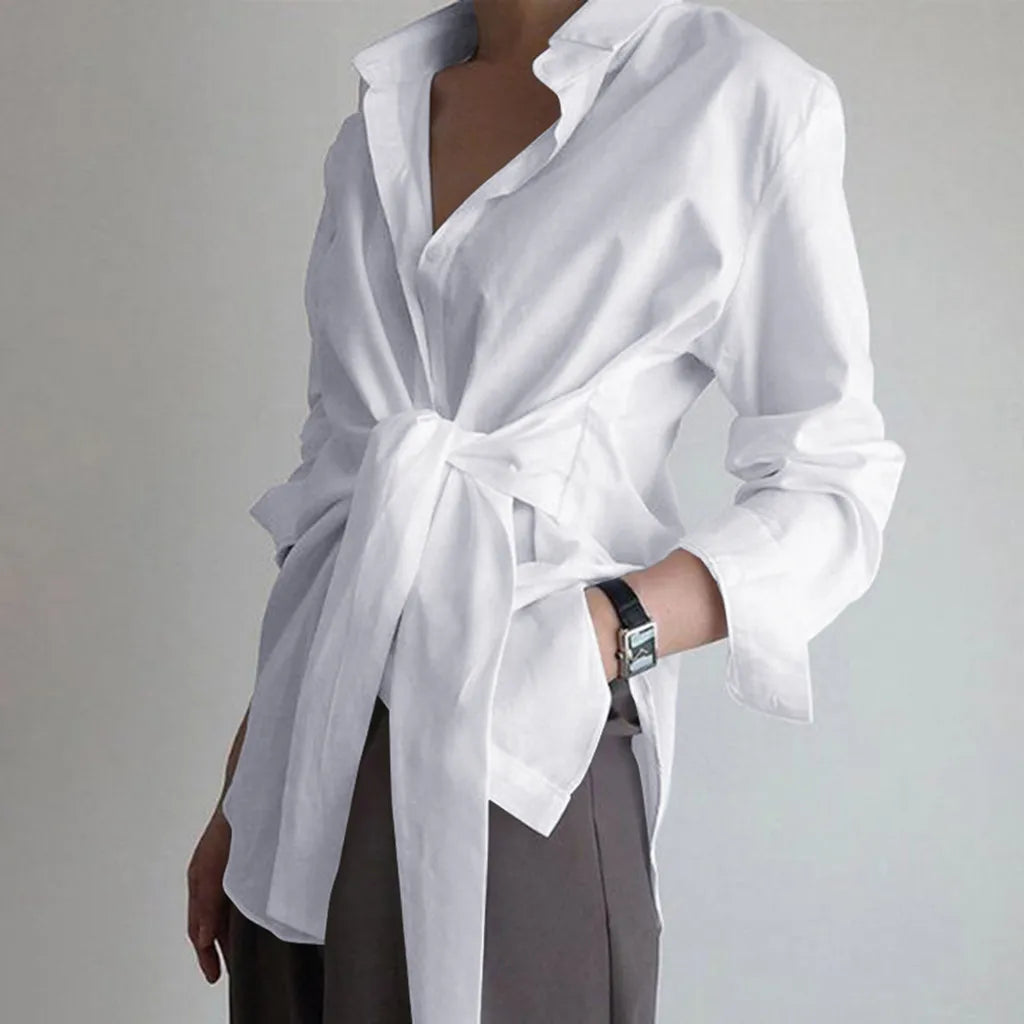 Elegant Lace-Up Shirt for Women