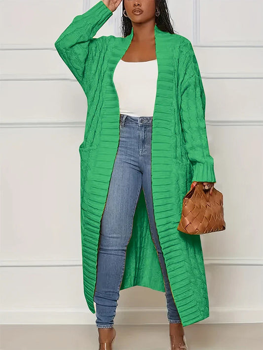 Ivyshape | Long Ribbed Cardigan