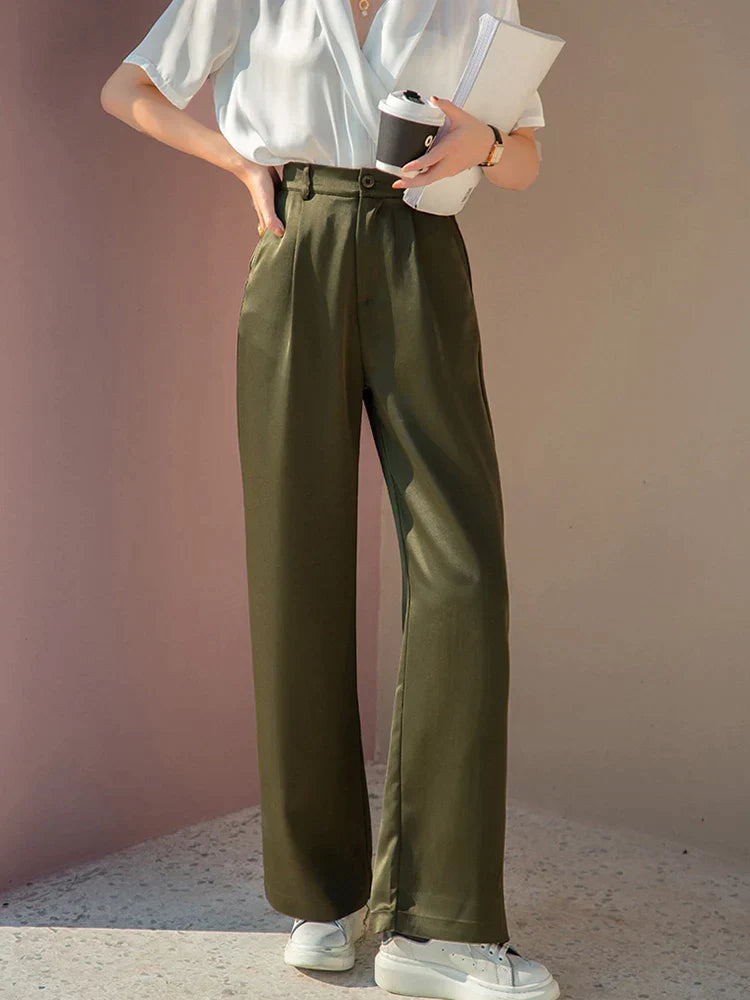 Ivyshape | Women's Pants In Silk Satin