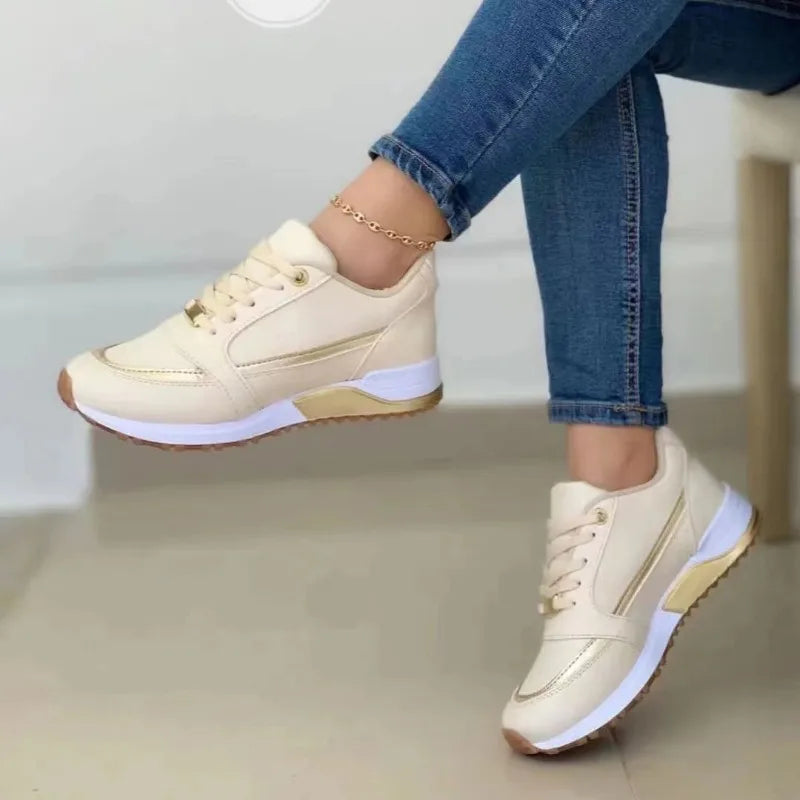 Stylish Leather Platform Sneakers for Women