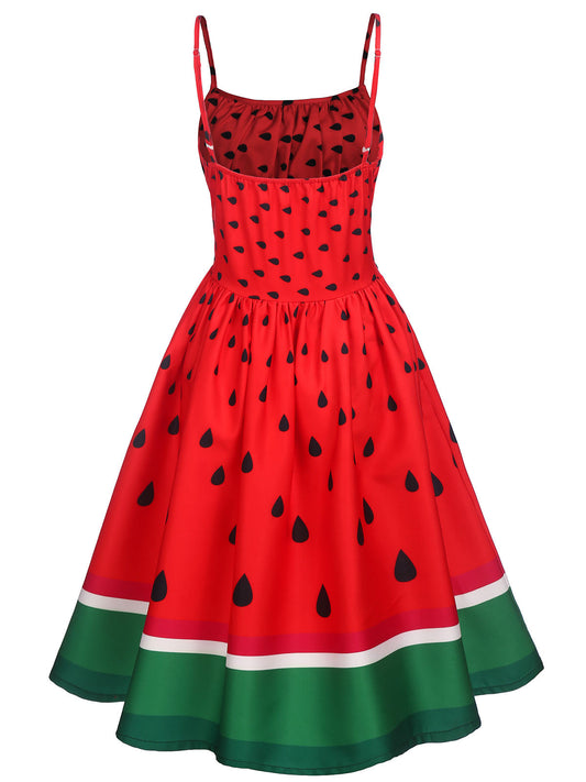 Red Watermelon Patchwork Dress