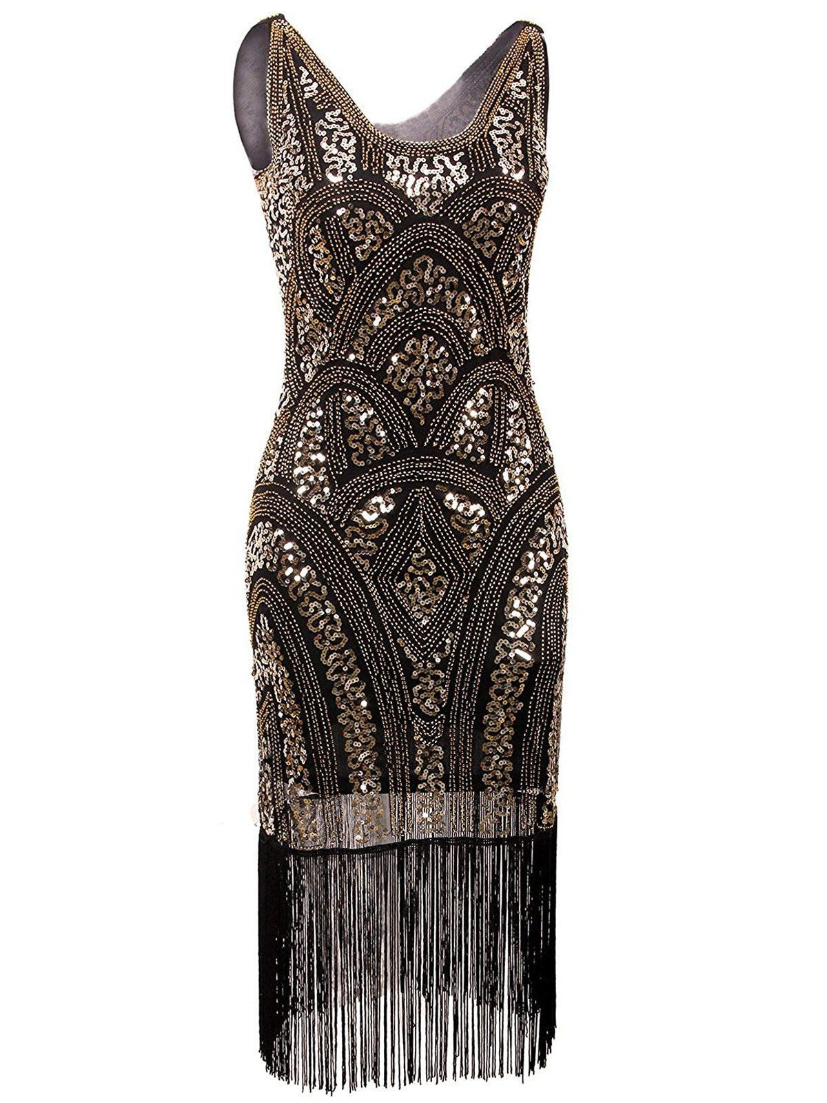 Sequin Fringe Flapper Dress