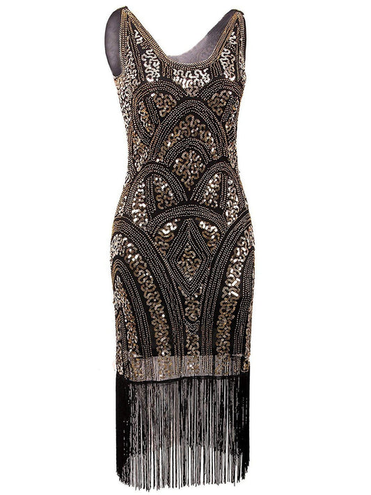 Sequin Fringe Flapper Dress