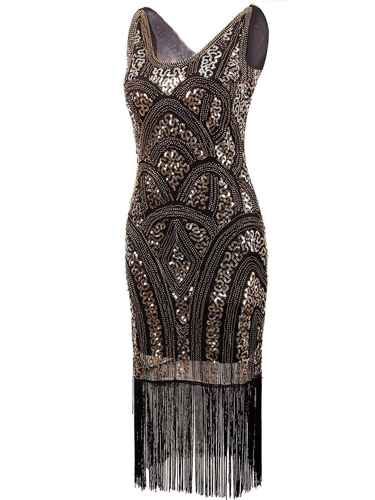 Sequin Fringe Flapper Dress