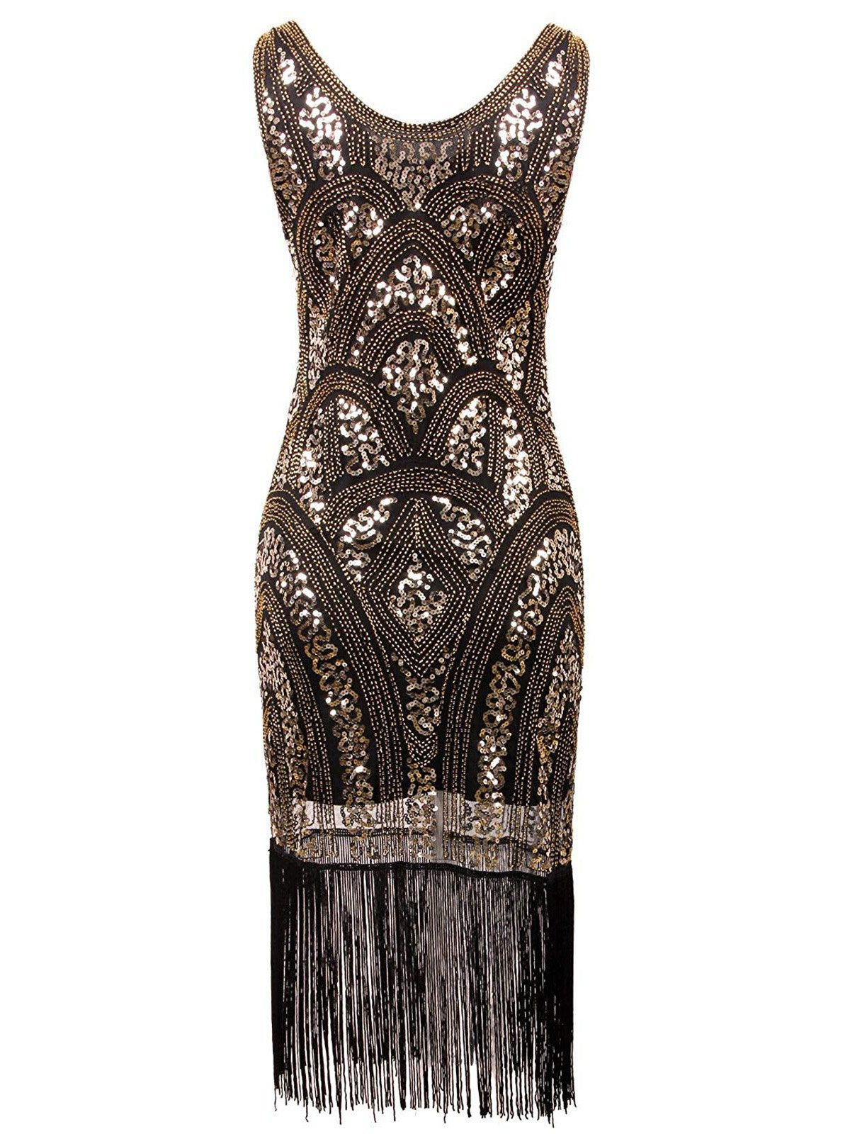 Sequin Fringe Flapper Dress