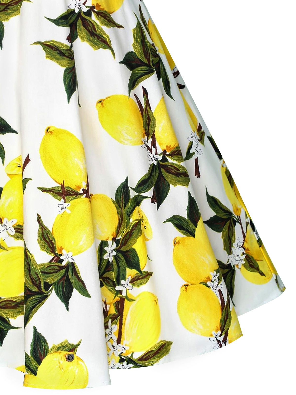 White Lemon Halter Swing Dress