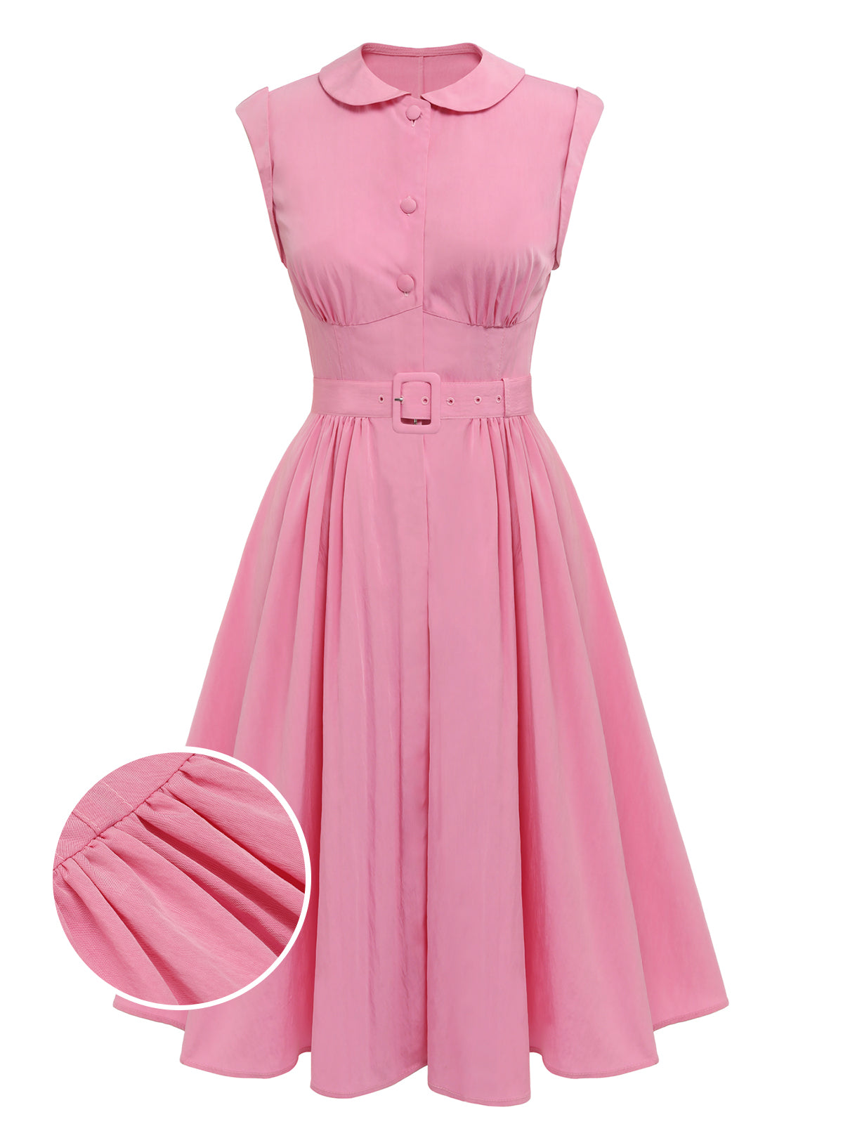 Pink Doll Collar Solid Dress