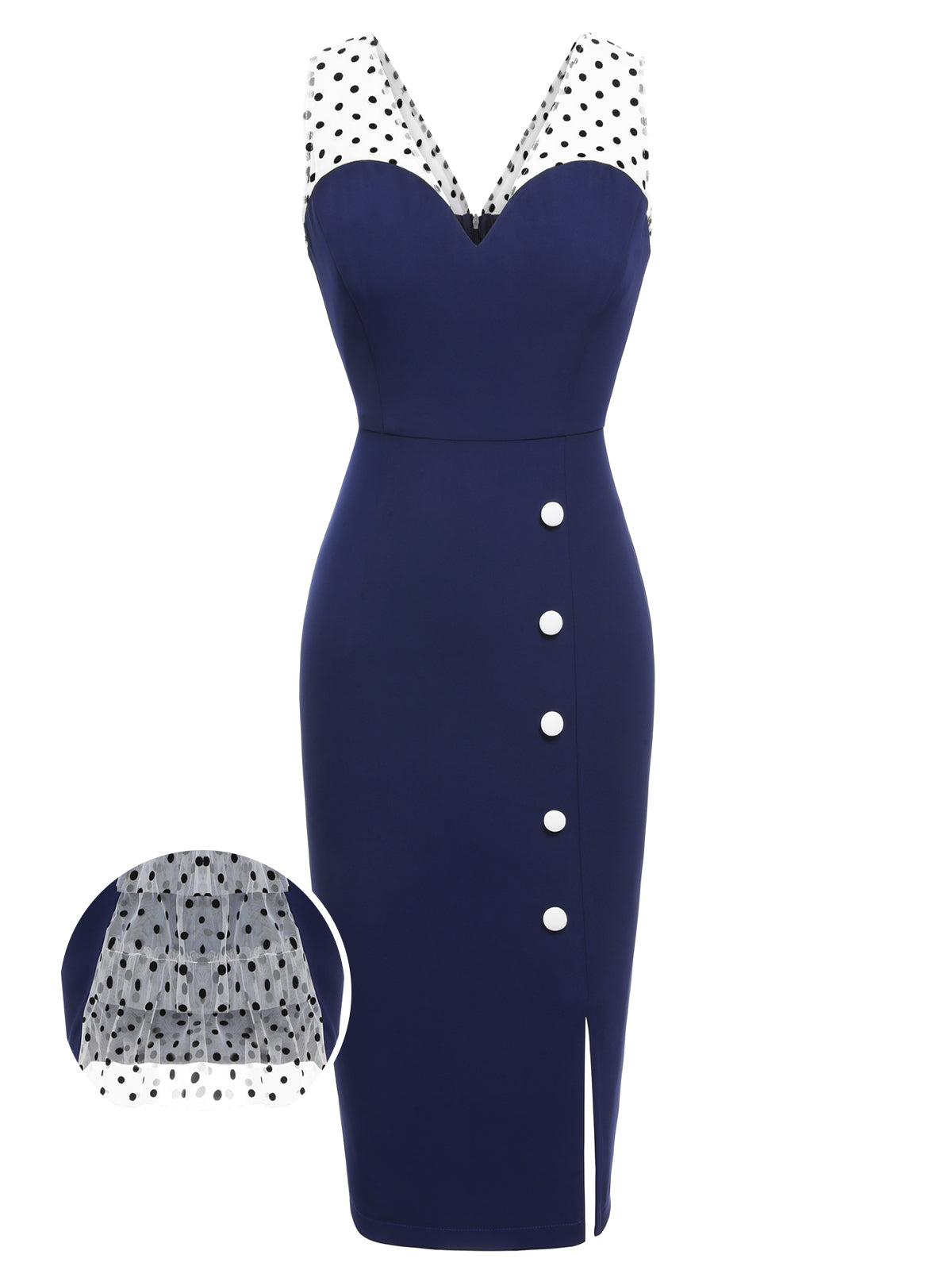 Dark Blue  Patchwork Pencil Dress