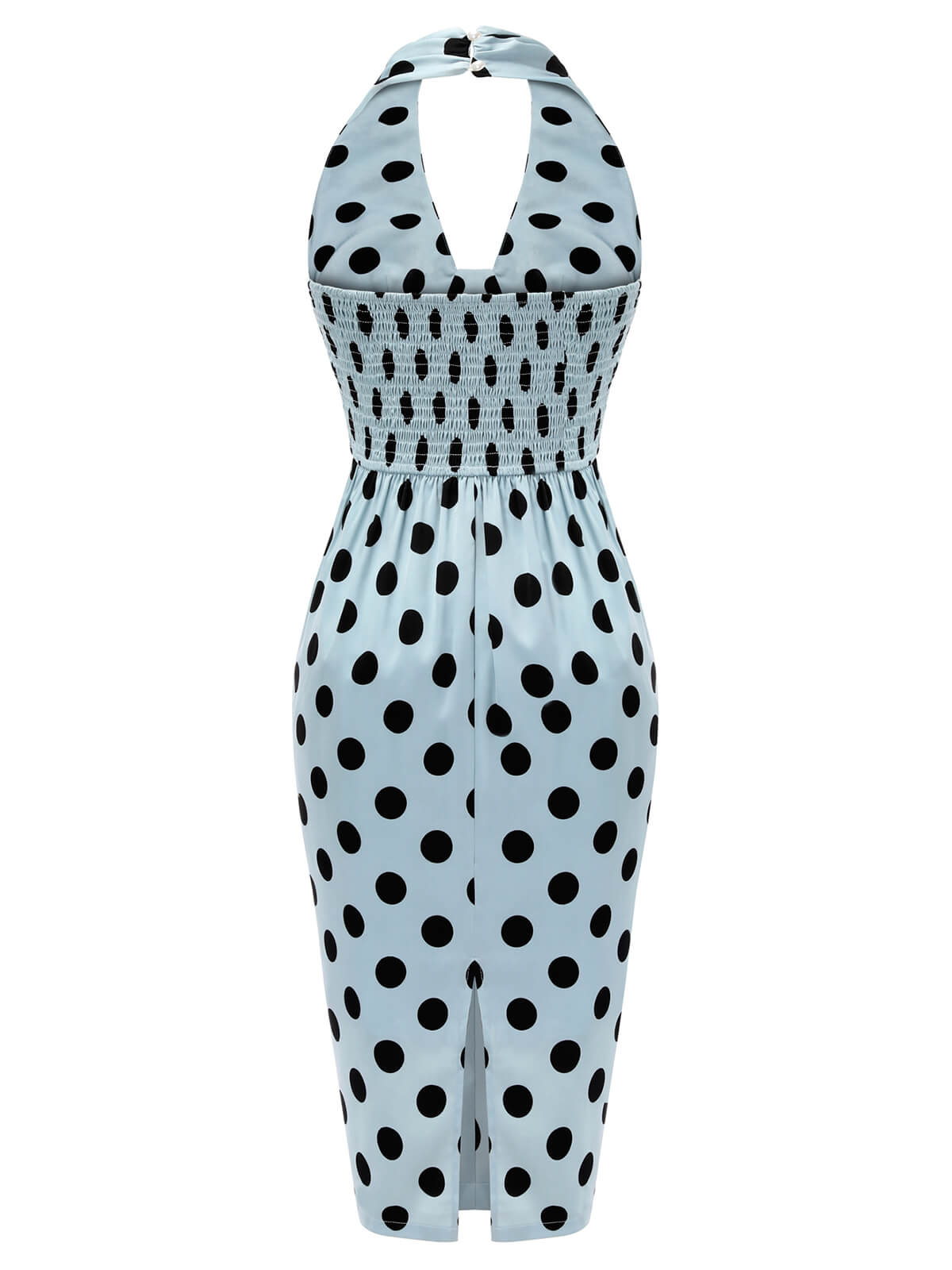 Blue  Polks Dots Pencil Dress